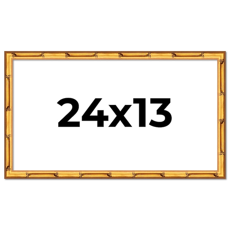 24x13 Frame Gold Bamboo Picture Frame Modern Photo Frame Includes UV Acrylic Shatter Guard Front Acid Free Foam Backing Board