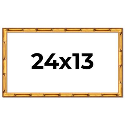 24x13 Frame Gold Bamboo Picture Frame Modern Photo Frame Includes UV Acrylic Shatter Guard Front Acid Free Foam Backing Board
