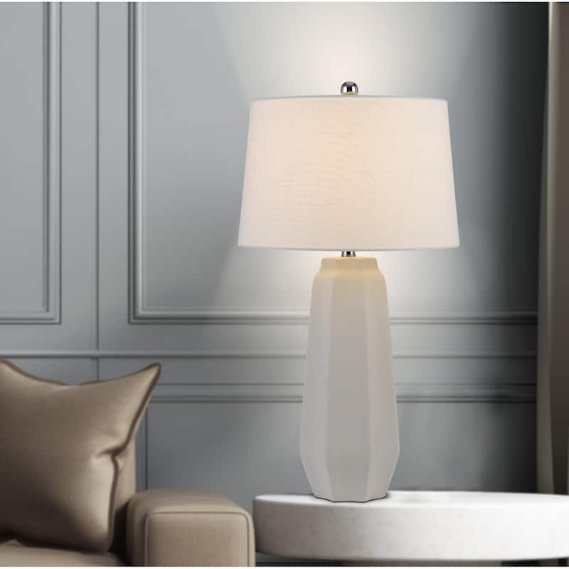 Drayton 30" Height Sandy White Ceramic 2 Pack Table Lamps - One Size