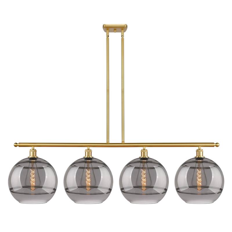 Innovations Lighting 516-4I-14-50 Rochester Linear Rochester 4 Light - Satin Gold / Smoked