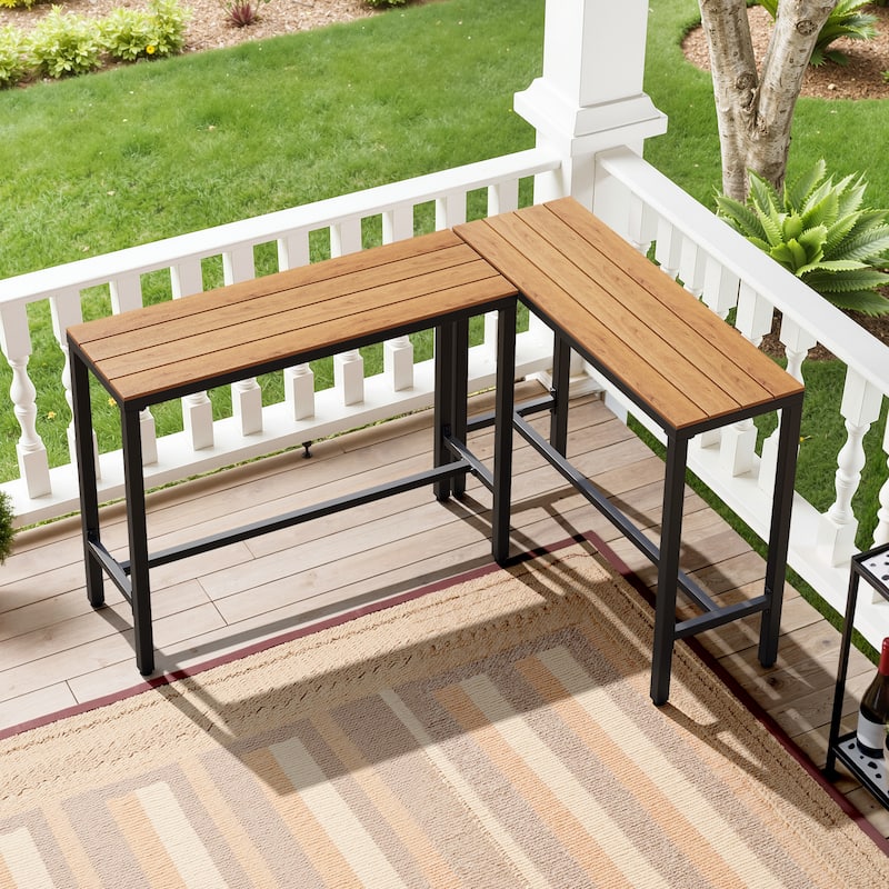 Crestlive Products Patio Outdoor Bar Table Rectangle Pub Table