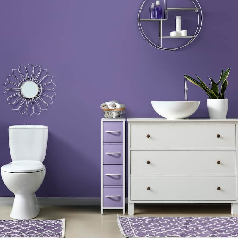 Narrow Dresser Tower with 4 Drawers - Vertical Storage for Bedroom