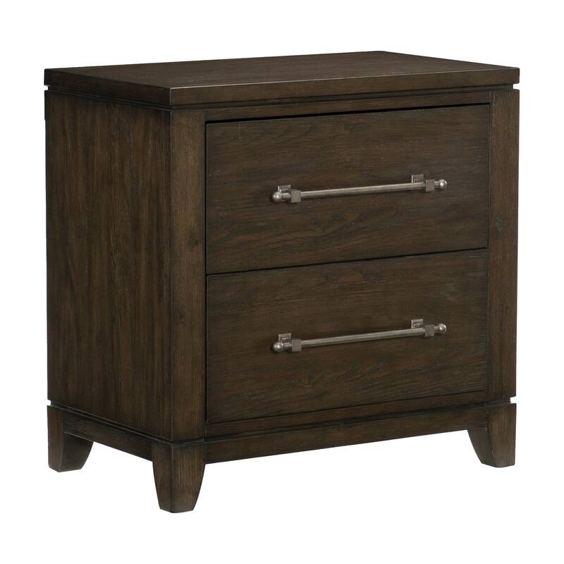 Gia Four Pc Queen Bedroom Set, X Accents on Headboard, Dark Brown Wood, Modern Style
