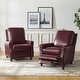 preview thumbnail 45 of 57, Cigar Mid-century Modern Genuine Leather Recliner with Solid Wood Legs and Nailhead Trim Set of 2 by HULALA HOME