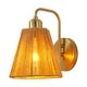 preview thumbnail 9 of 14, Hand-Woven Brass Brown Paper Rope 1-Light Wall Sconce