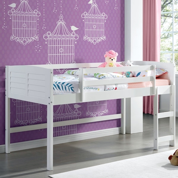 Furniture of America Sosa Transitional White Twin Solid Wood Loft Bed. Opens flyout.