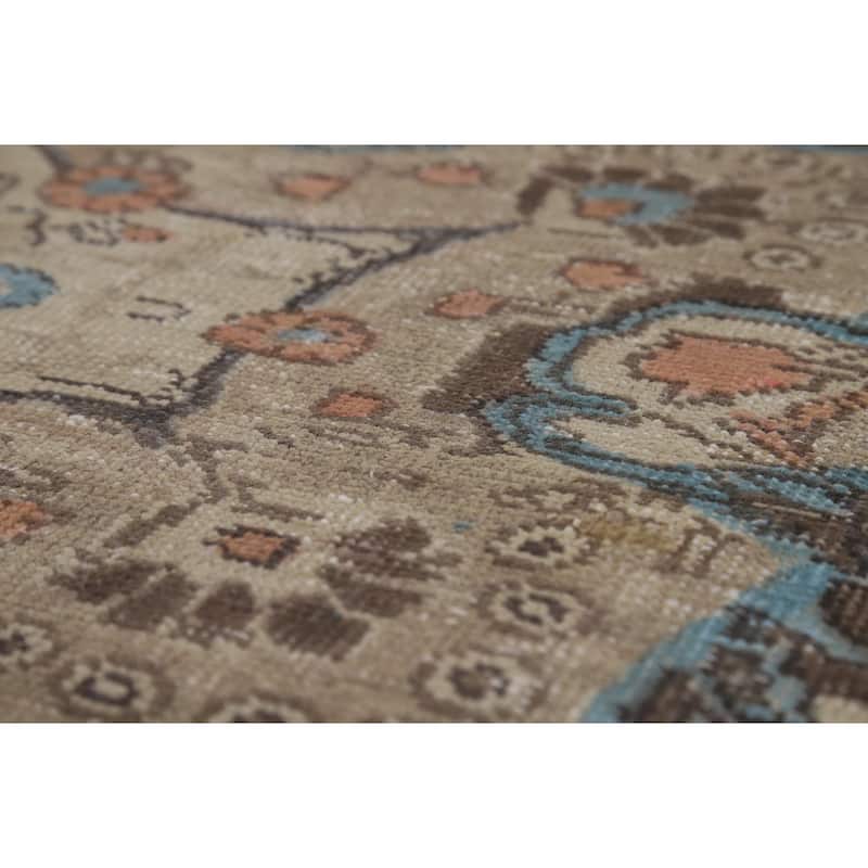 Floral Beige Tabriz Persian Area Rug Handmade Wool Carpet - 8'1"x 10'7"