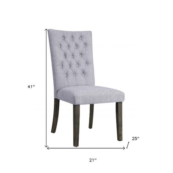 Set of Two Black and Silver Upholstered Fabric Dining Side Chairs Set of Two Black and Silver Upholstered Fabric Dining Side Chairs