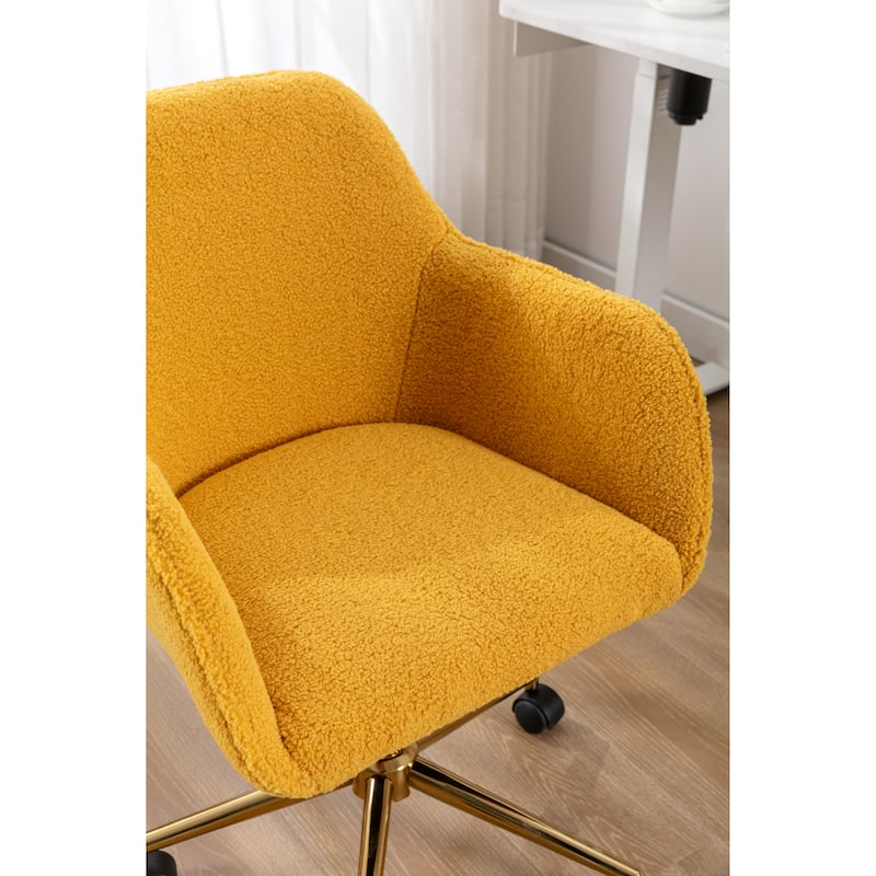 Adjustable Height Swivel Home Office Chair,Teddy Fabric Material