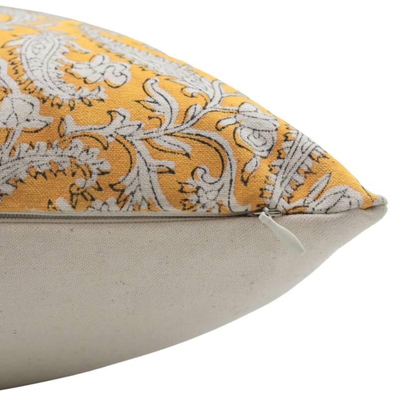 Fabdivine Bohemian Floral Green Pillow Cover Handmade Cotton for Fall Décor Block Print Chair Hotel Bedroom, Pink City