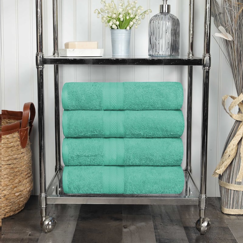 Superior Cotton Solid Highly-Absorbent Bath Towel - (Set of 4) - Rivulet