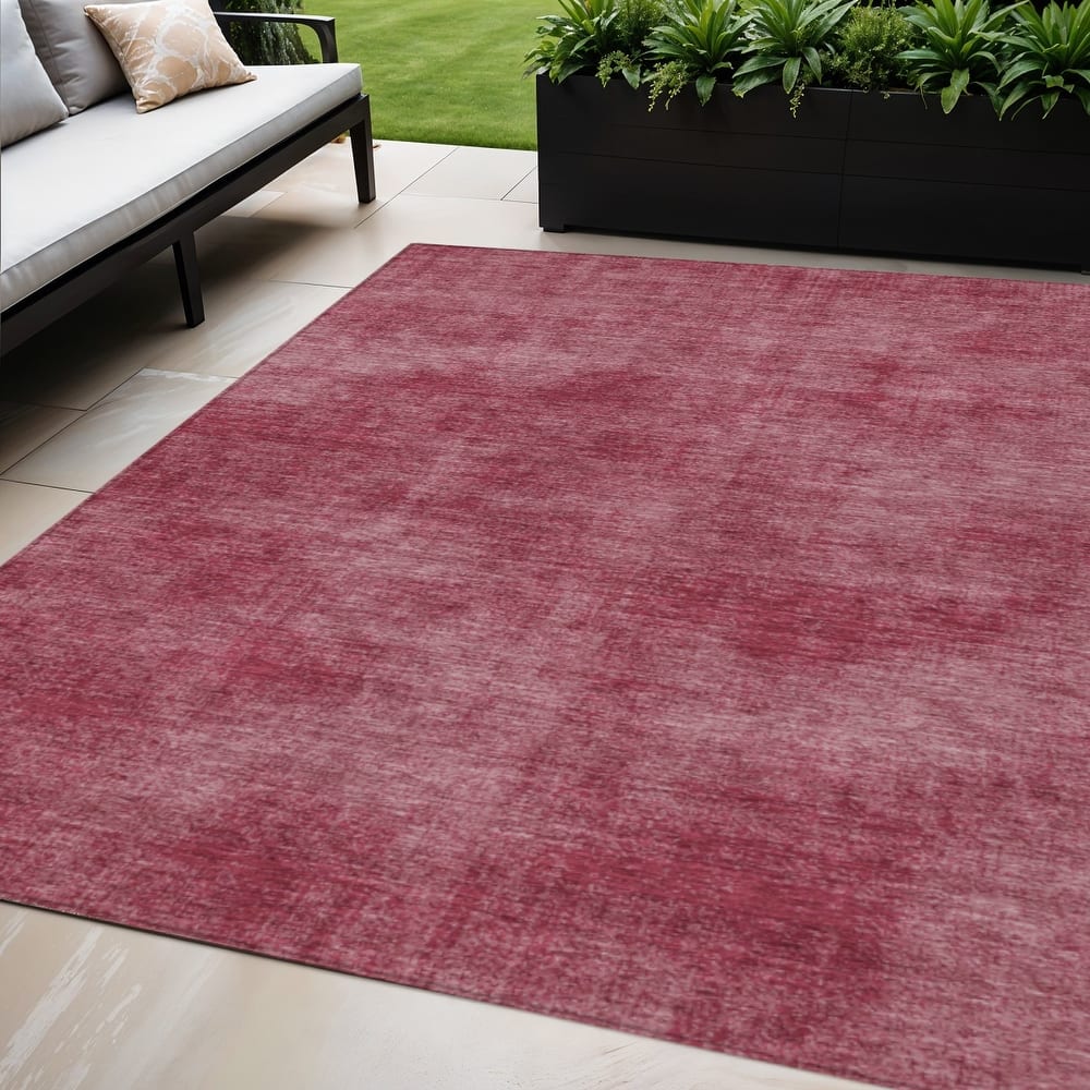 HomeRoots Solid Color Transitional Rectangle Outdoor Rug