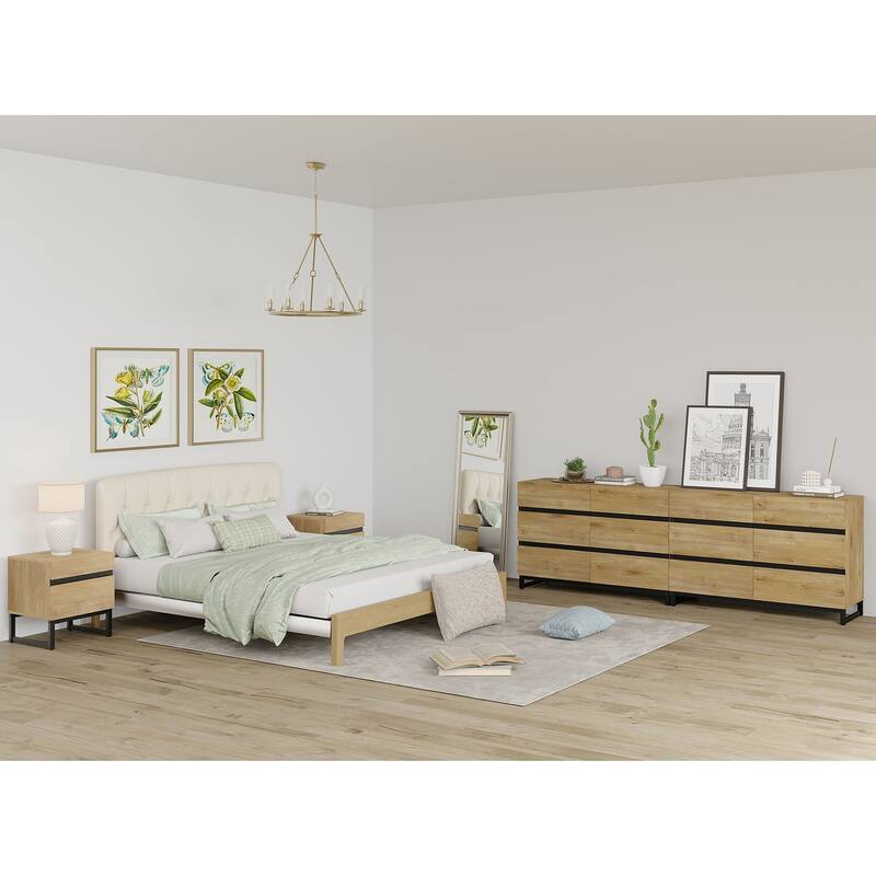 3-Piece Bedroom Furniture Set,Dresser &Chest With 12 Drawers, 2 Nightstand for Bedroom, Bedroom Furniture Set