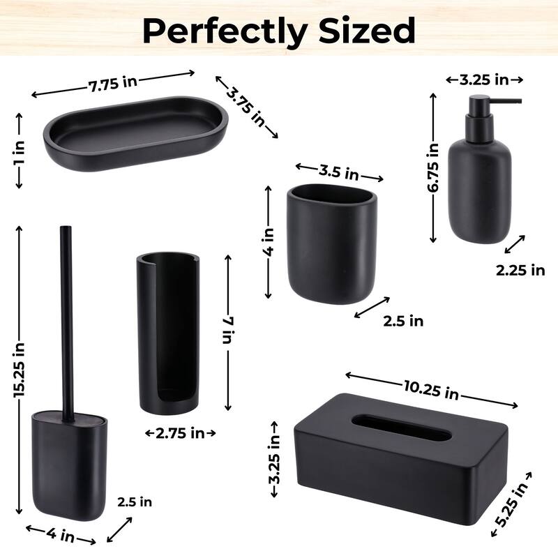 6-Piece Minimalist Bathroom Accessory Set