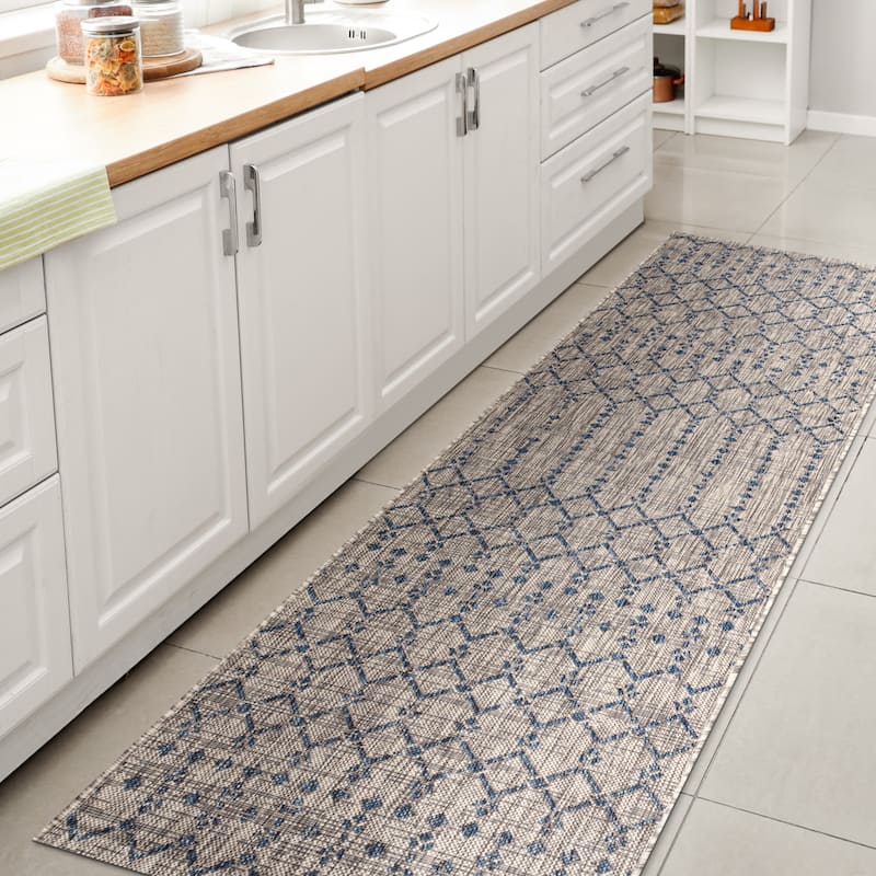 JONATHAN Y Trebol Moroccan Geometric Textured Weave Indoor/Outdoor Area Rug