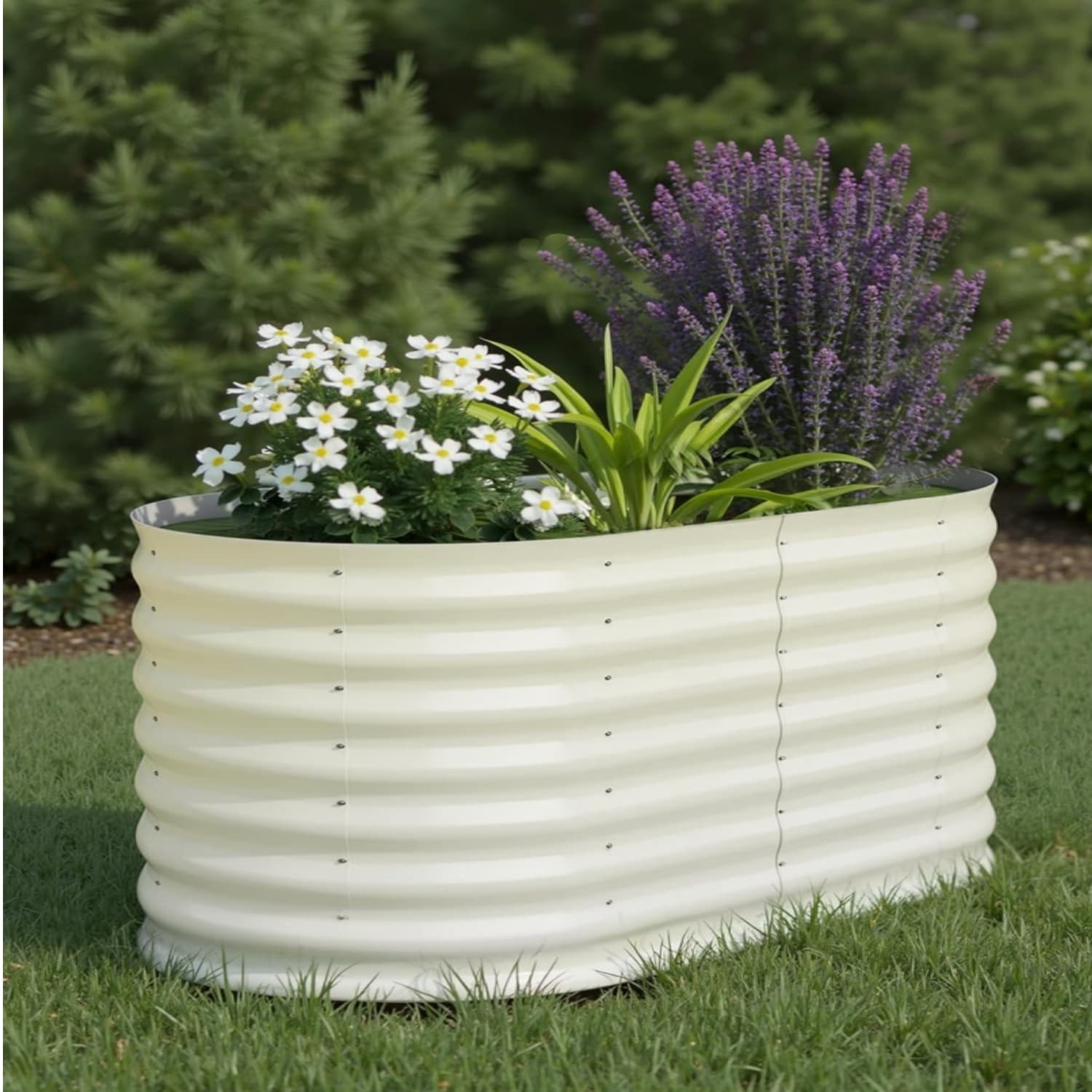 gardenH　904040 2pcs 4x2x2ft Outdoor Galvanized Raised Garden Beds for Vegetables