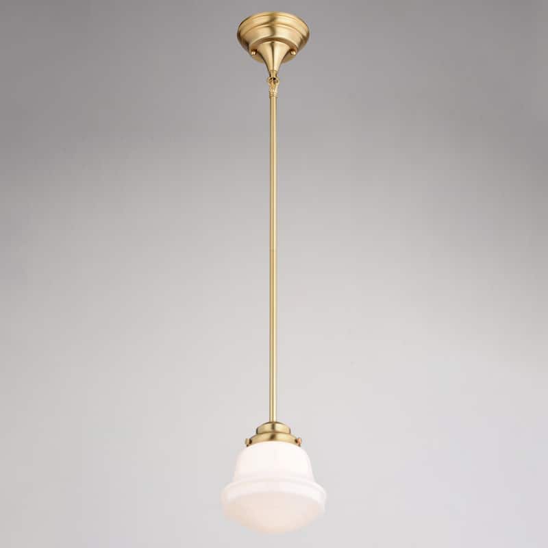 Huntley Farmhouse Schoolhouse Mini Pendant Ceiling Light White Glass