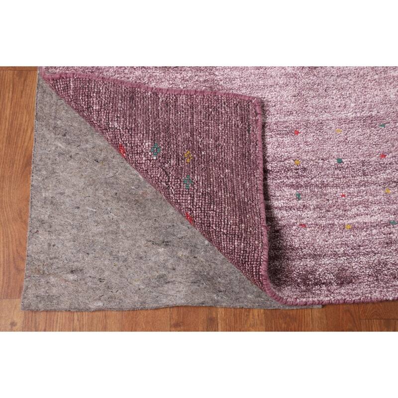 Purple Light Gabbeh Indian Square Area Rug Silk Carpet - 10'0" X 9'8"