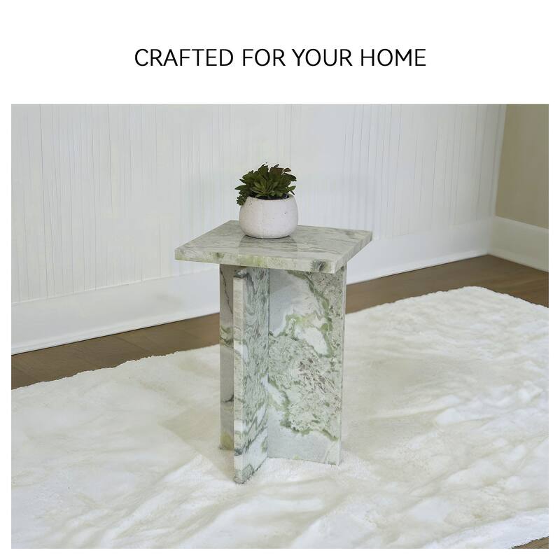 Signature Design by Ashley Deaconwell White/Green Accent Table - 14" W x 14" D x 22" H