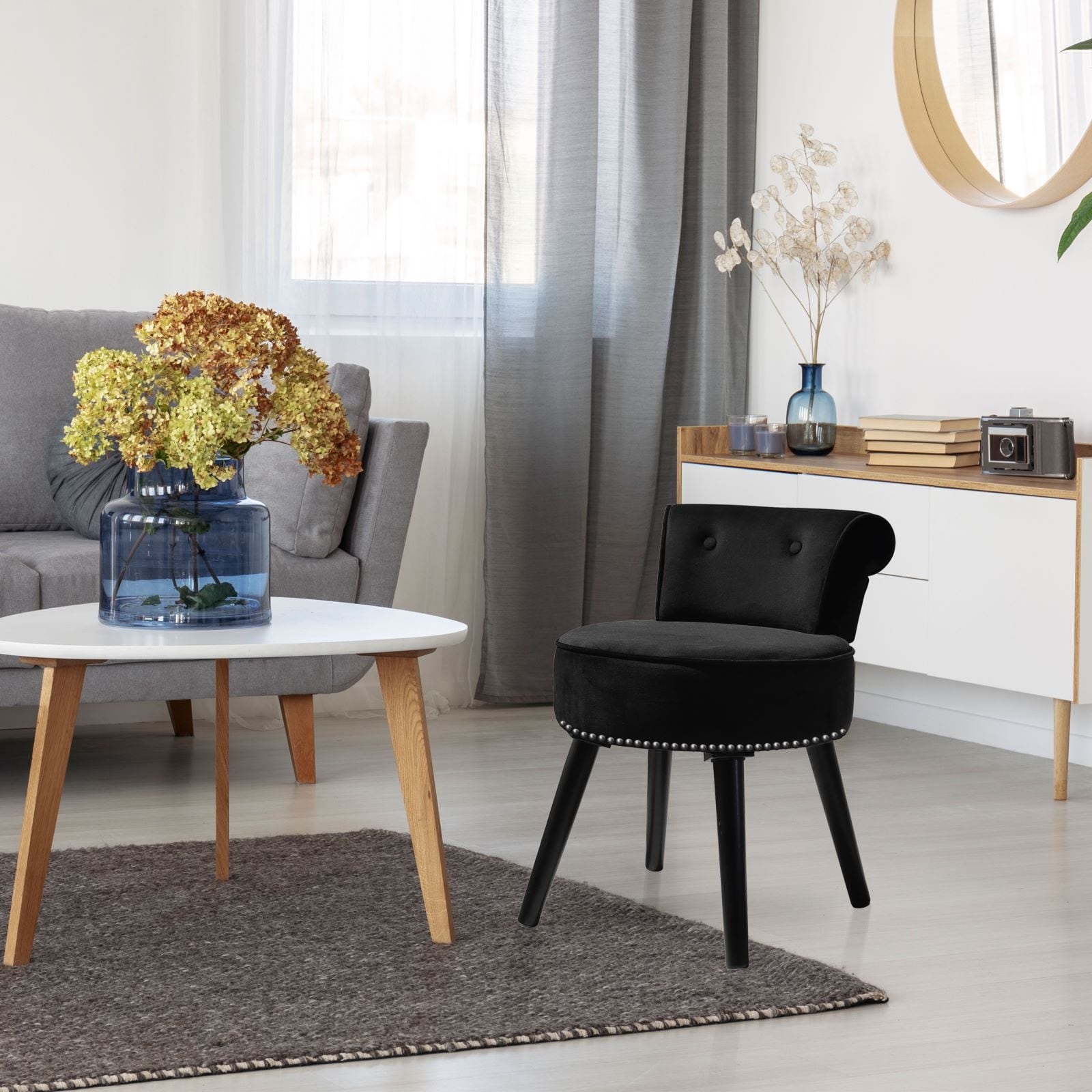 Makeup table 2025 chair with back