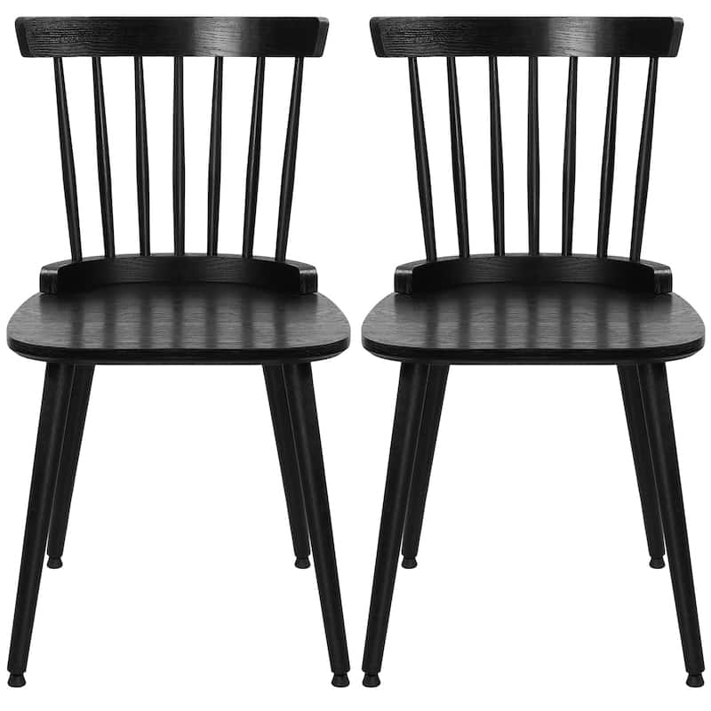 Farmhouse Windsor Dining Chairs with Spindle Back - 33.3"H x 17.4"W x 19.7"D - Set of 2