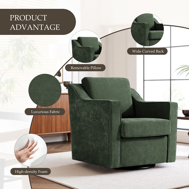 Modern 30.5" W Swivel Armchair Accent chair
