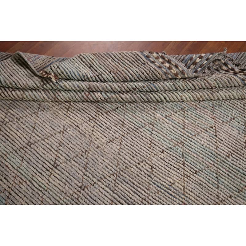 Trellis Moroccan Large Area Rug Handmade Oriental Wool Carpet - 10'0"x 15'4"