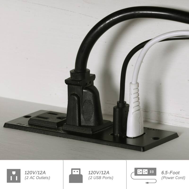 Sliding Barn Door Floating TV Stand with Charging Station