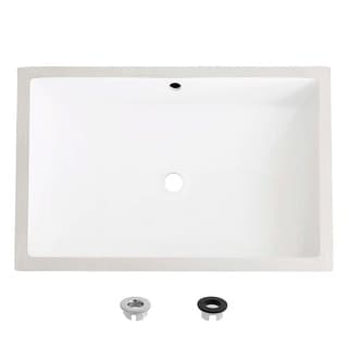 24.5" W x 16.5" D White Rectangular Undermount Bathroom Sink - 24.5 " x 16.5" x 6.5"
