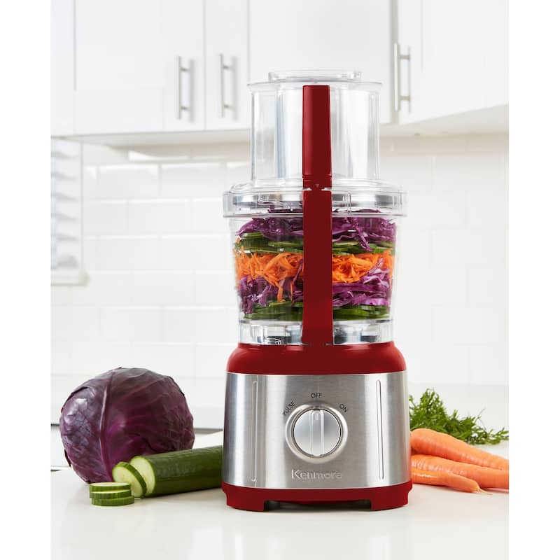 Kenmore 11-Cup Food Processor and Vegetable Chopper, Red & Silver