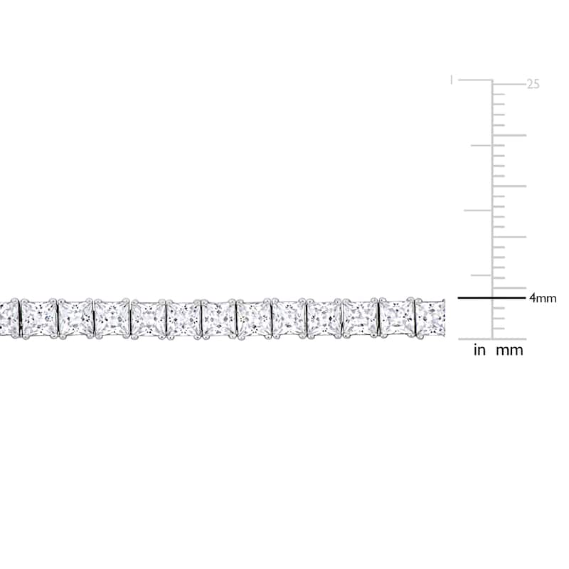 Miadora Men's 19ct TGW Created White Sapphire Tennis Bracelet Sterling Silver - 8.75 in