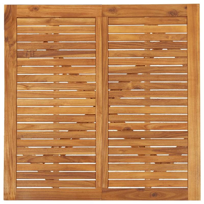 Patio Outdoor Dining Table, 43 Inch Square Natural Brown Acacia Wood - Natural Brown
