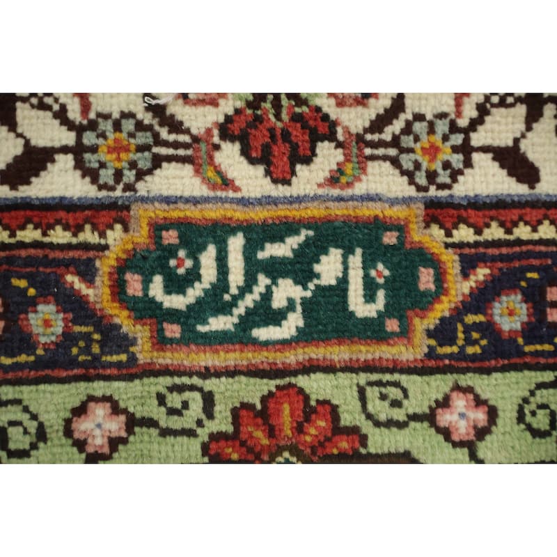 Hand Knotted Oriental 100% Wool Carpet Traditional Geometric Beige & Ivories Tabriz Area Rug - 11' 3'' X 8' 2''