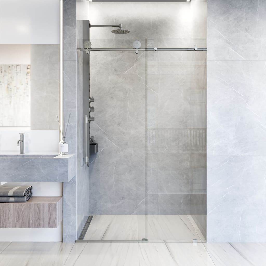 Vigo VG60226076 Elan Hart 76" High x 60" Wide Sliding Frameless Shower
