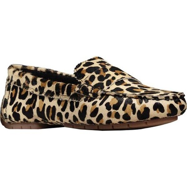 clarks leopard loafers