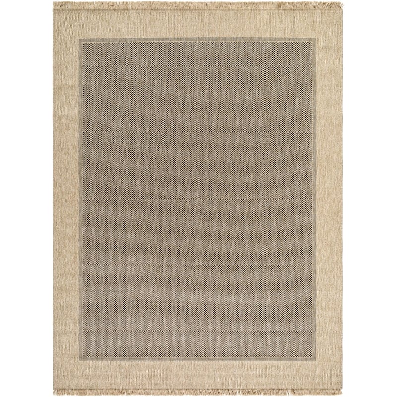 Livabliss Mirage Outdoor Solid Area Rug - 7'10" x 10' - Tan/Black