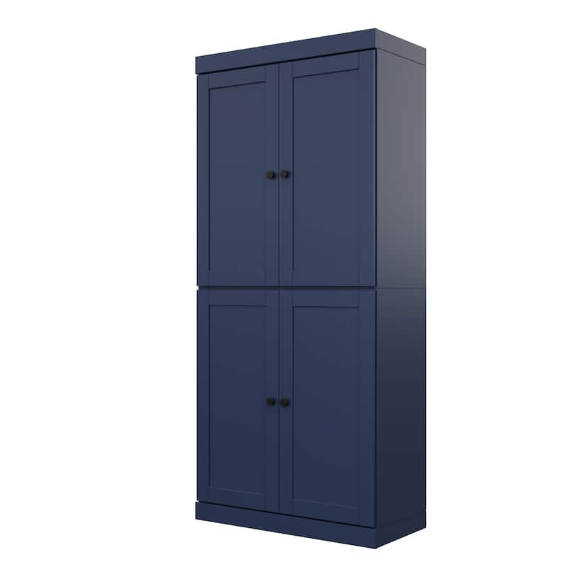 Palace Imports 100% Solid Wood 6-Shelf Bookcase with Shaker Doors and Adjustable Shelves