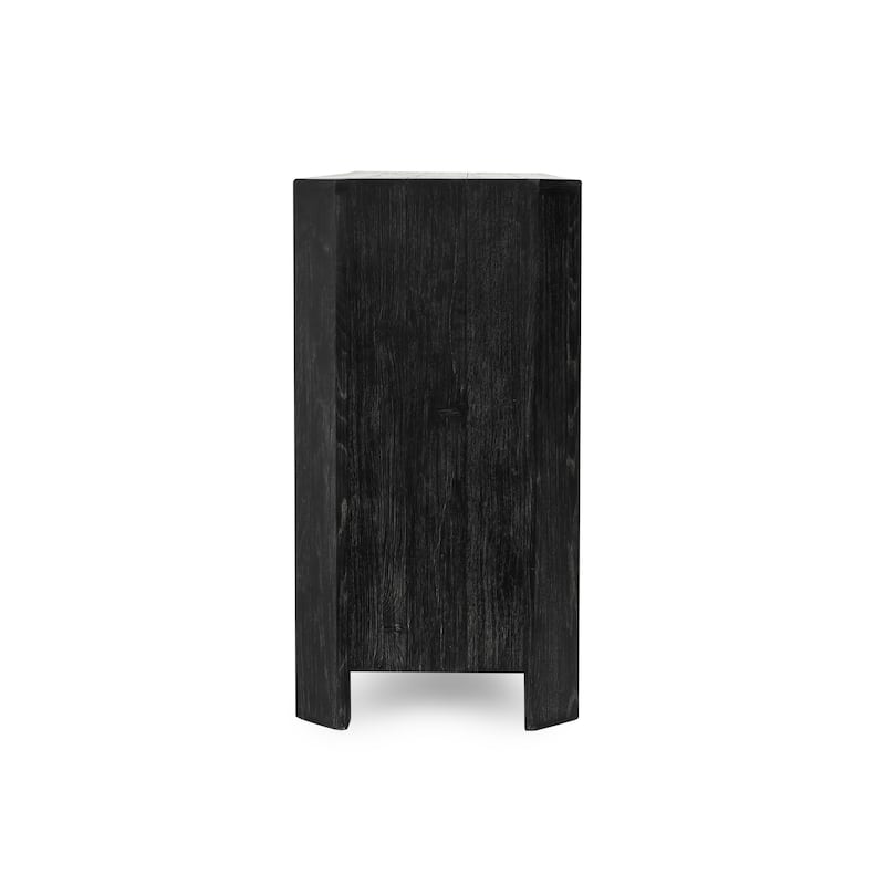 Classic Home Macarthur Black Oak Wood 4-Door Sideboard