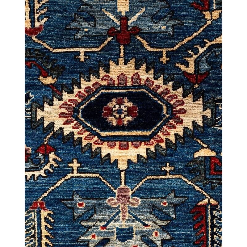 Serapi One-of-a-Kind Hand-Knotted Runner Rug - Light Blue, 2' 7" x 9' 6" - 2' 7" x 9' 6"