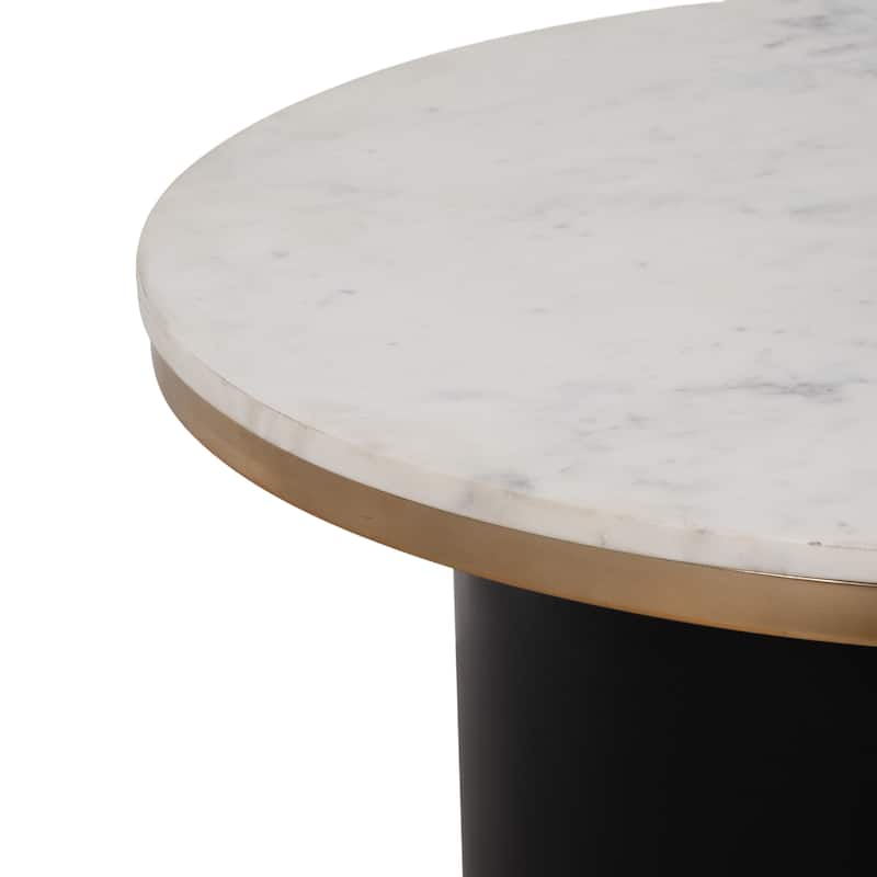 Sagebrook Home Chic Iron Marble Cylinder Coffee Table - Perfect For Home Decor