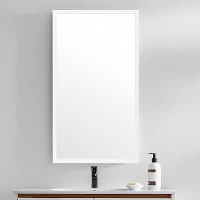 HomeRoots 42" White Framed Bathroom Vanity Mirror - 21.50 in. x 41.50 in. x 1.75 in.