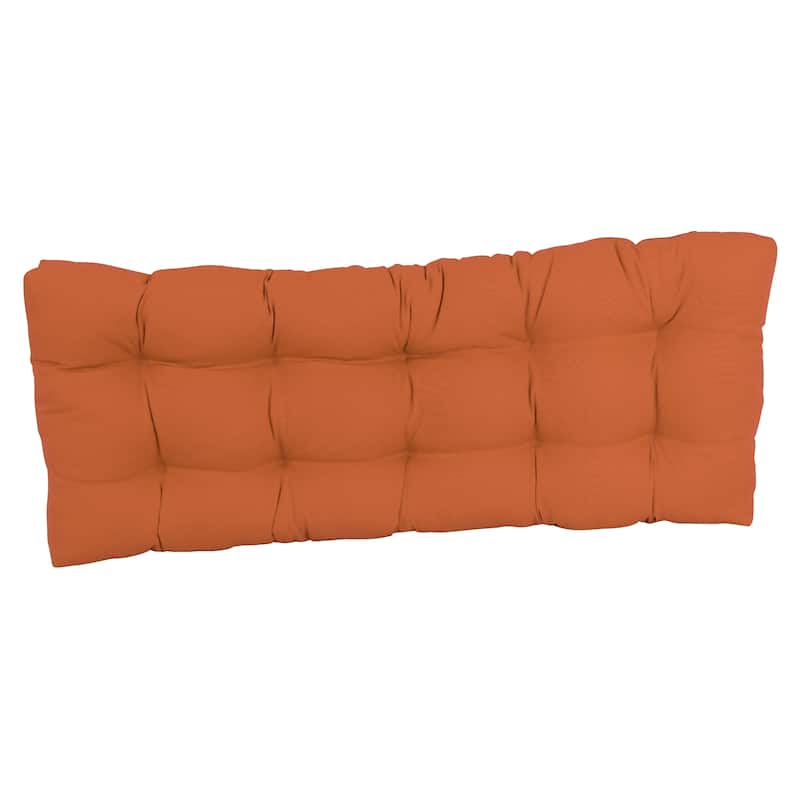 Solid Twill Tufted Indoor Bench Cushion (Multiple widths from 42 to 60 inch)
