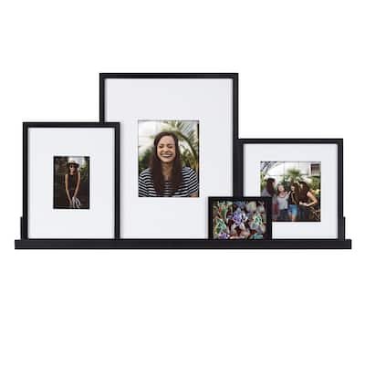 Kate and Laurel Gallery Wall Shelf with Frames Set