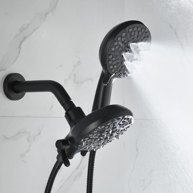 Pressure Balanced 7-Way Shower Head Combo, Hand Held Shower & Rain Shower Separately or Together with Rough-in Valve