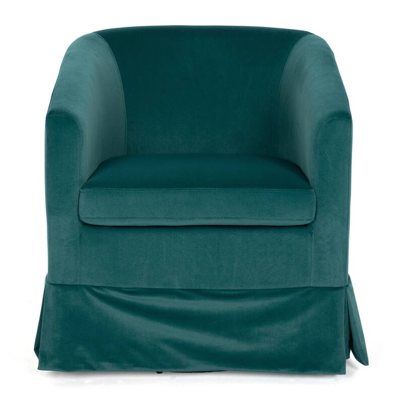 Solid Wood Frame Padded Seat Swivel Chair.