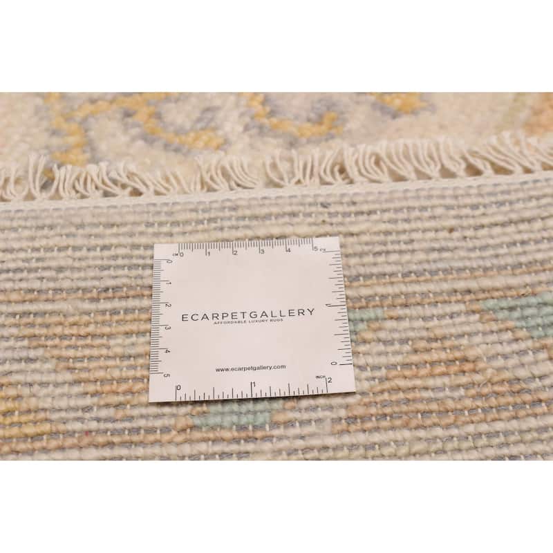 ECARPETGALLERY Hand-knotted Modern Oushak Ivory Wool Rug - 10' 1" x 14'