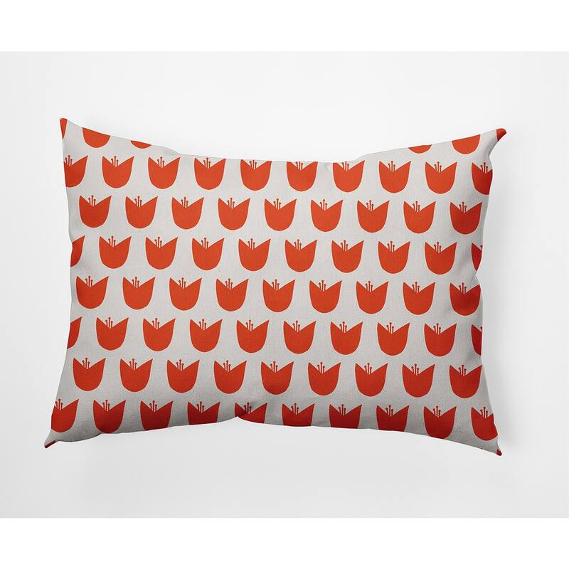 Simple Tulip Design Decorative Indoor Pillow - Bright Orange - 14" x 20"