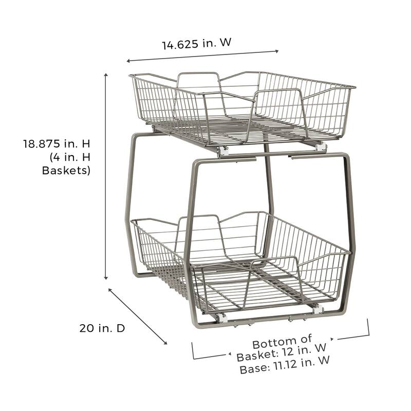 ClosetMaid Two Tier Nickel Pull Out Cabinet Organizer