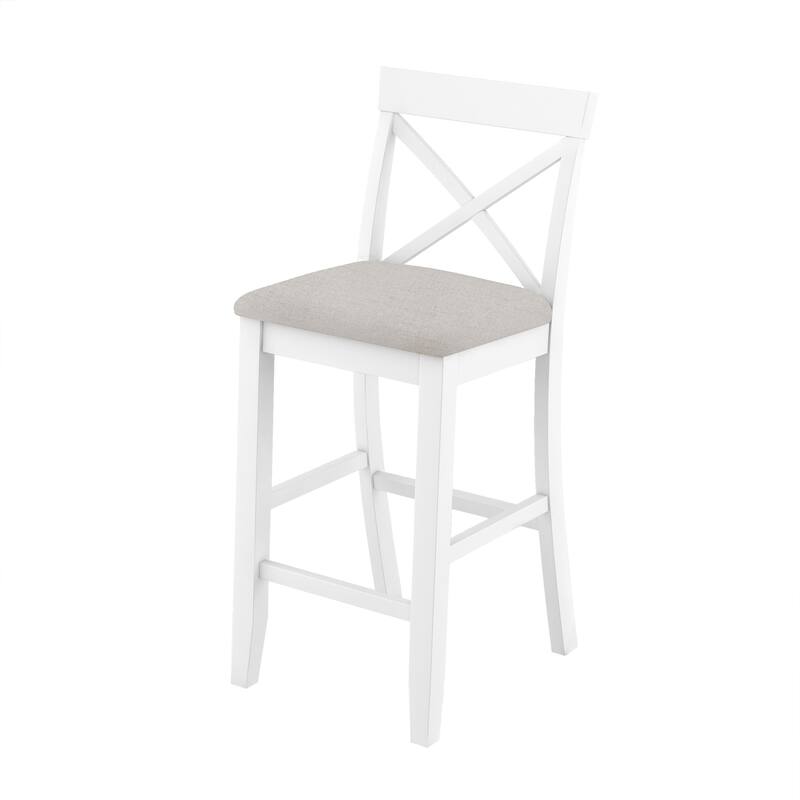 Farmhouse 48"Rectangular Wood Bar Height Dining Set Kitchen Breakfast Nook with 2 Chairs for Small Places