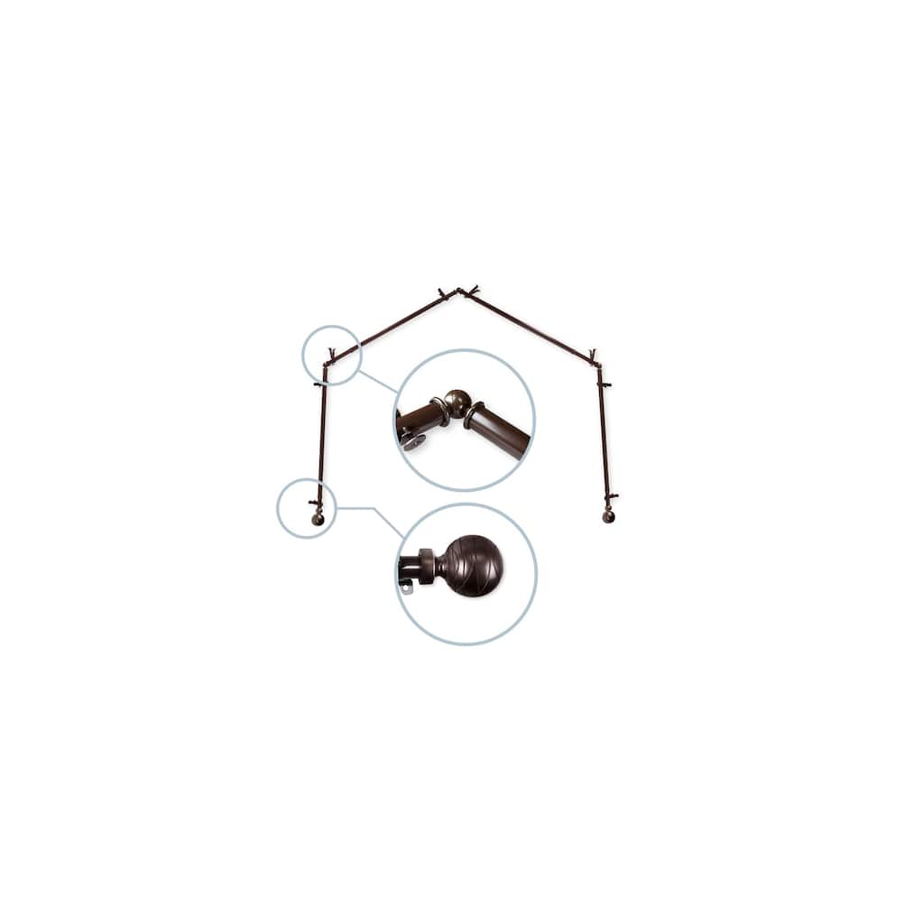 Adjustable Curtain Rod Set - Telescoping Rods 20-72 Inch, Rustic Finials & Hardware - M